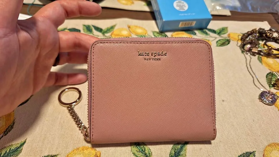 Mauve Kate Spade Mauve Wallet with key clip