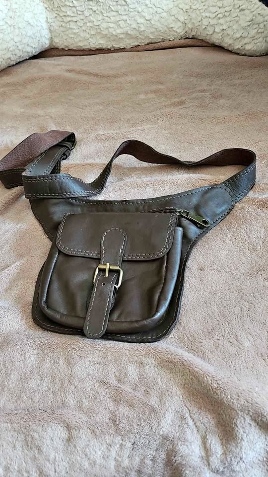Dark Brown Leather Fanny Pack Waist Bag