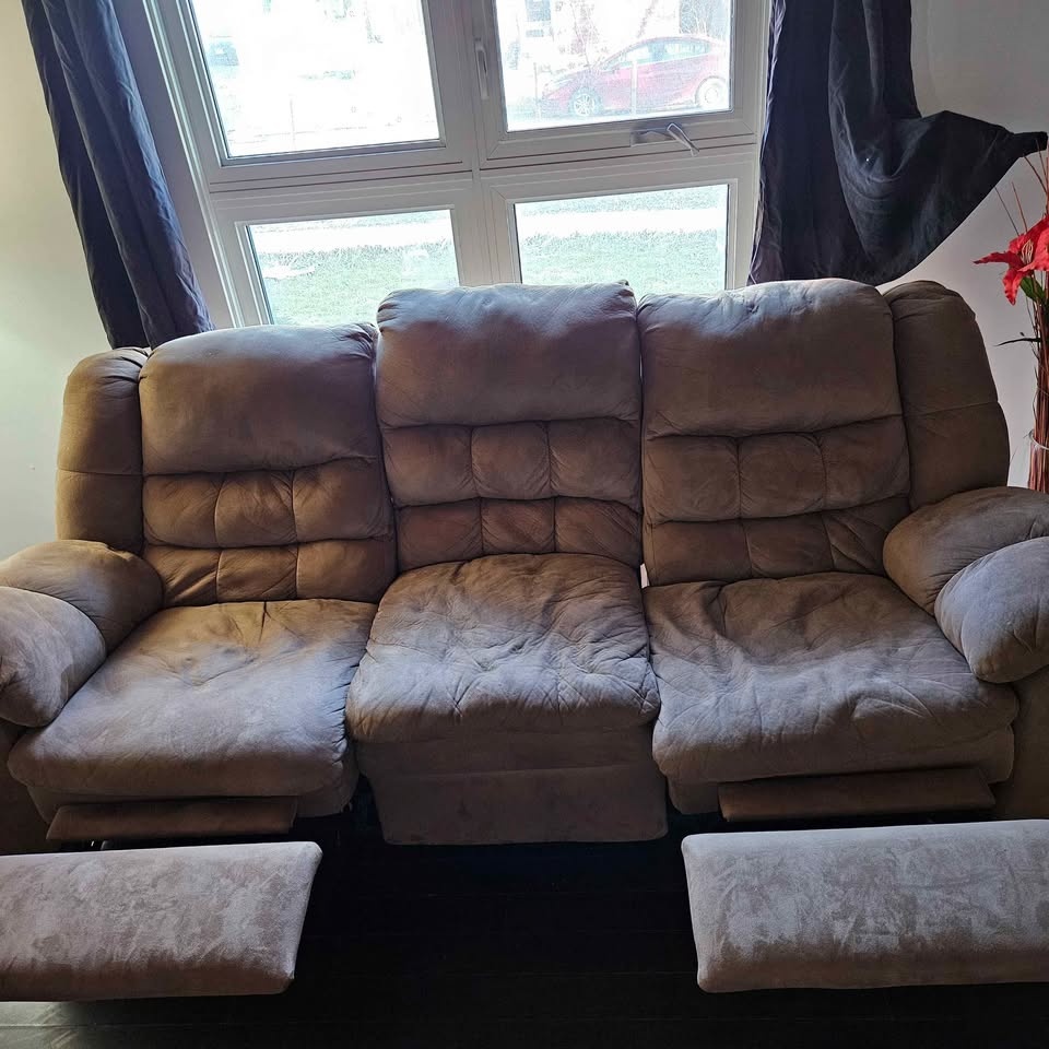 Reclining Sofa - Brown Microfiber