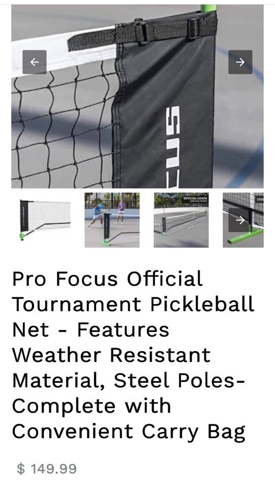 Pro Focus Tournament Pickleball Net - Heavy Duty Steel - photo 2