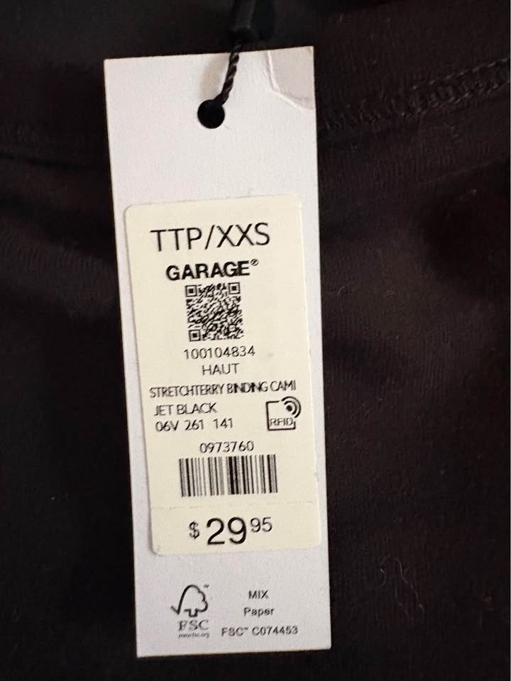 Garage Stretchterry Binding Cami XXS - photo 2