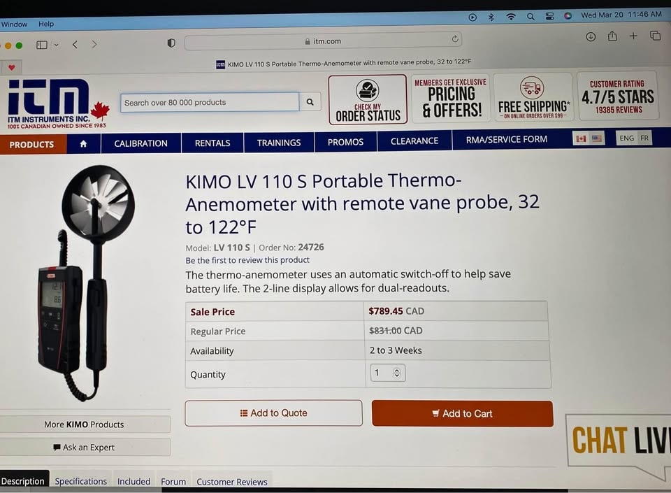 HVAC Air Measuring ANEMOMETER