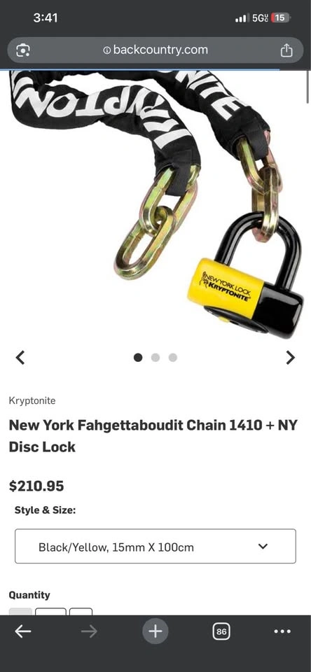 Kryptonite Bike Chain 6 Feet - photo 2