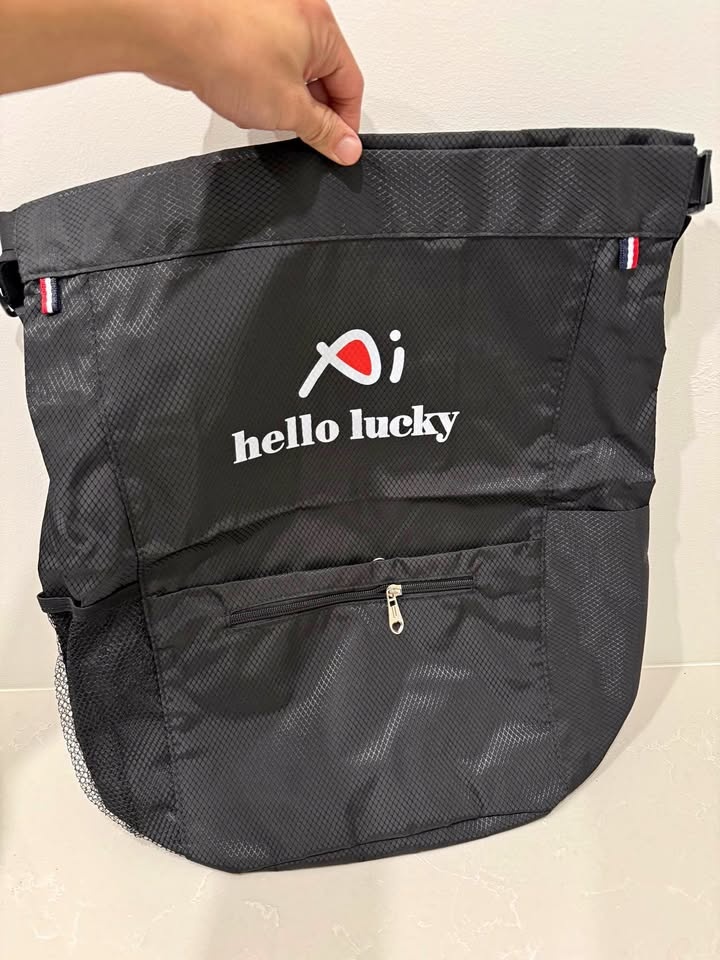New Hello Lucky Black Tote Bag