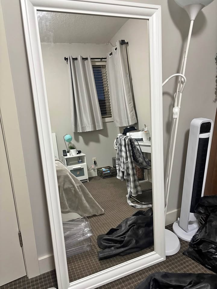 White Ikea Toftbyn Mirror