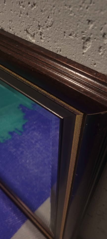 Dark wood framed mirror with gold trim (Vintage) - photo 2