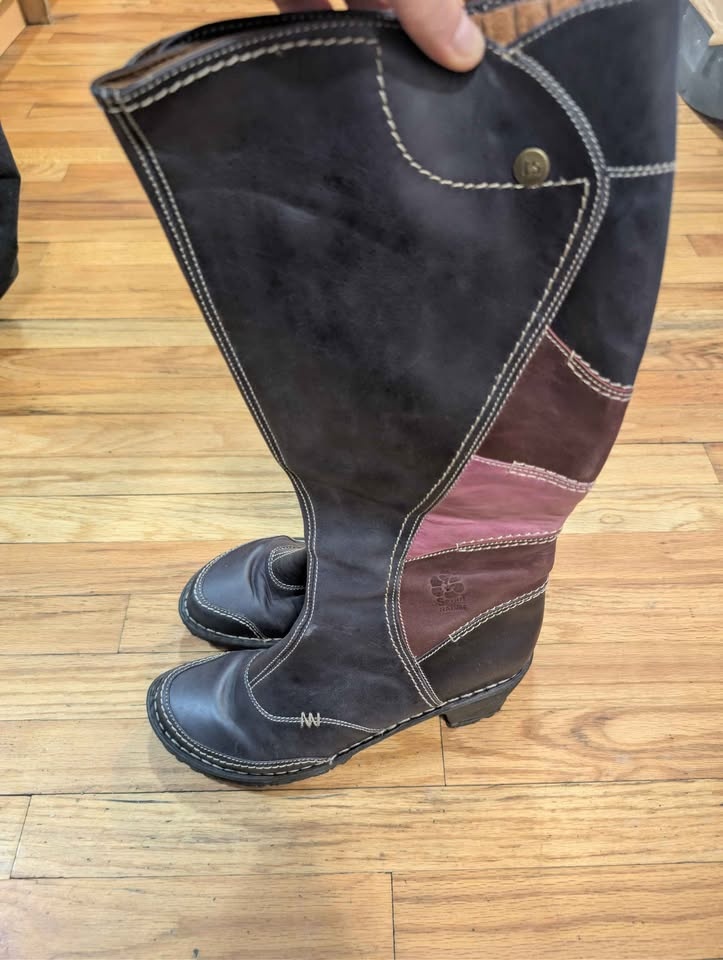 Josef Seibel Spirit of Nature Patchwork Leather Boots Size 8 - photo 2