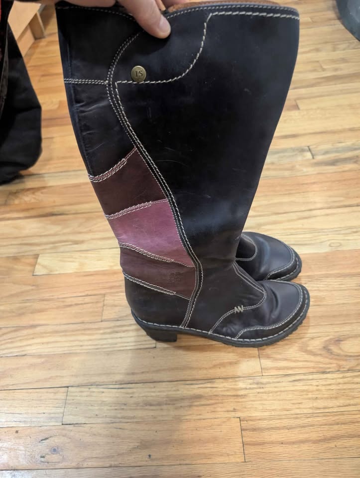 Josef Seibel Spirit of Nature Patchwork Leather Boots Size 8 - photo 3