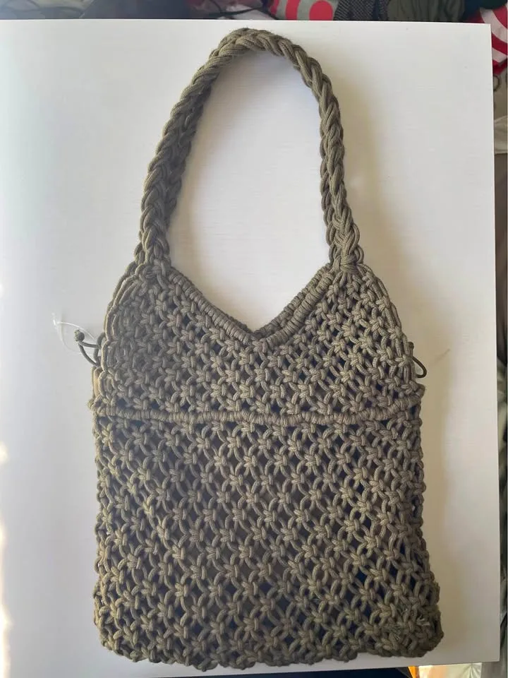 Green Olive String Bag Medium Size thumbnail