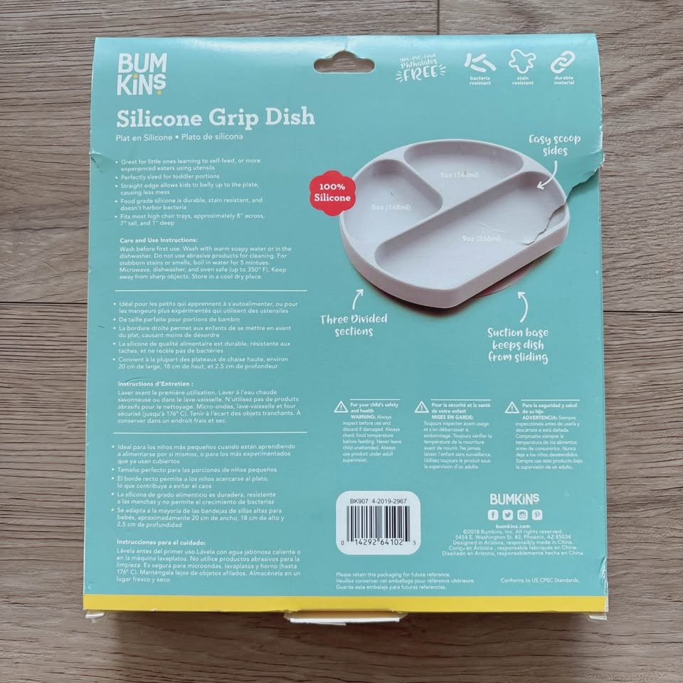 Brand new Bumkins silicone grip dish, baby suction plate - photo 2