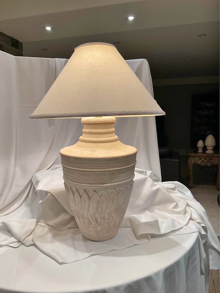 Vintage Renwil 1980s Coastal Boho Chic Ceramic Table Lamp