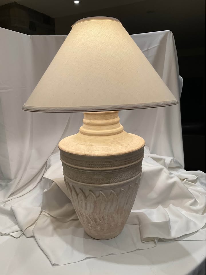 Vintage Renwil 1980s Coastal Boho Chic Ceramic Table Lamp - photo 3