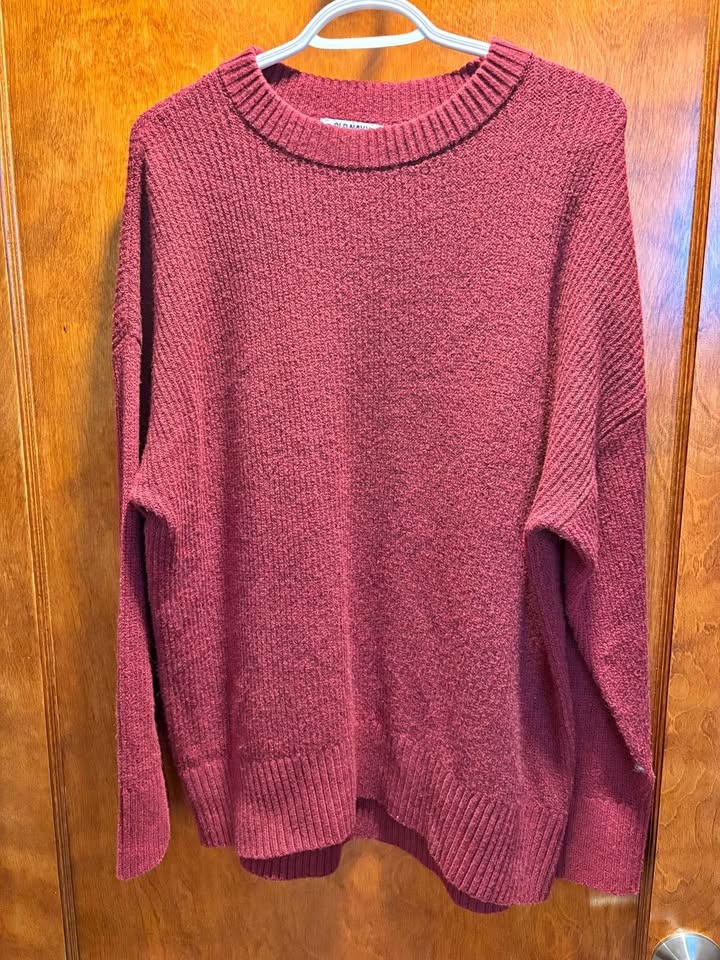 Old Navy red fleece sweater