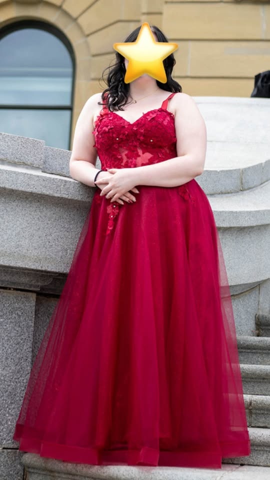 Red Glittery Graduation Dress