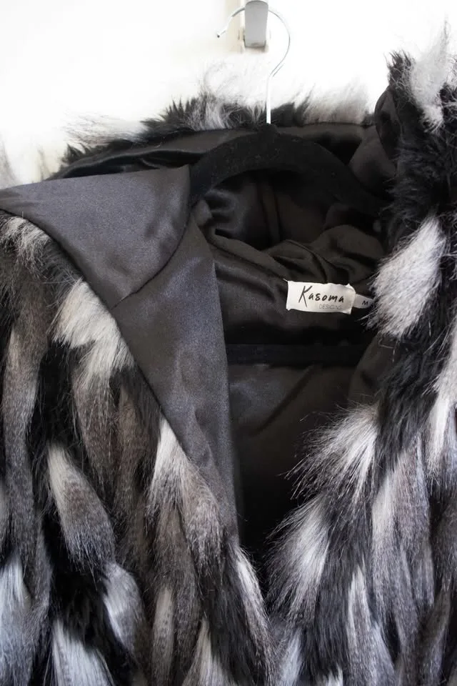 Faux Fur Fuzzy Black Hooded Jacket image indicator(7)