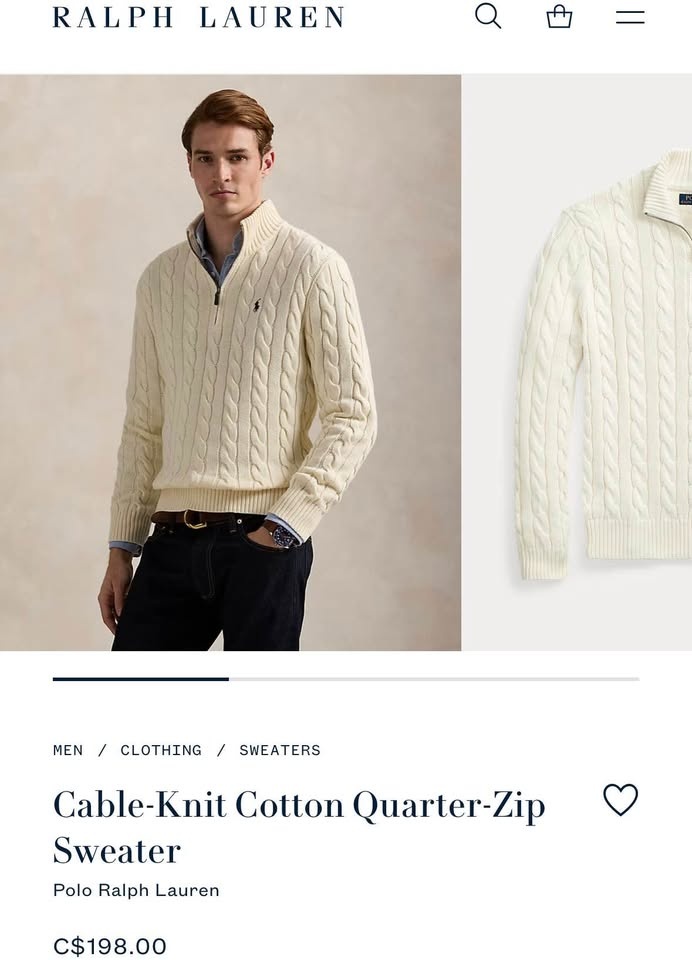 Ralph Lauren Cable Knit Quarter Zip - photo 3