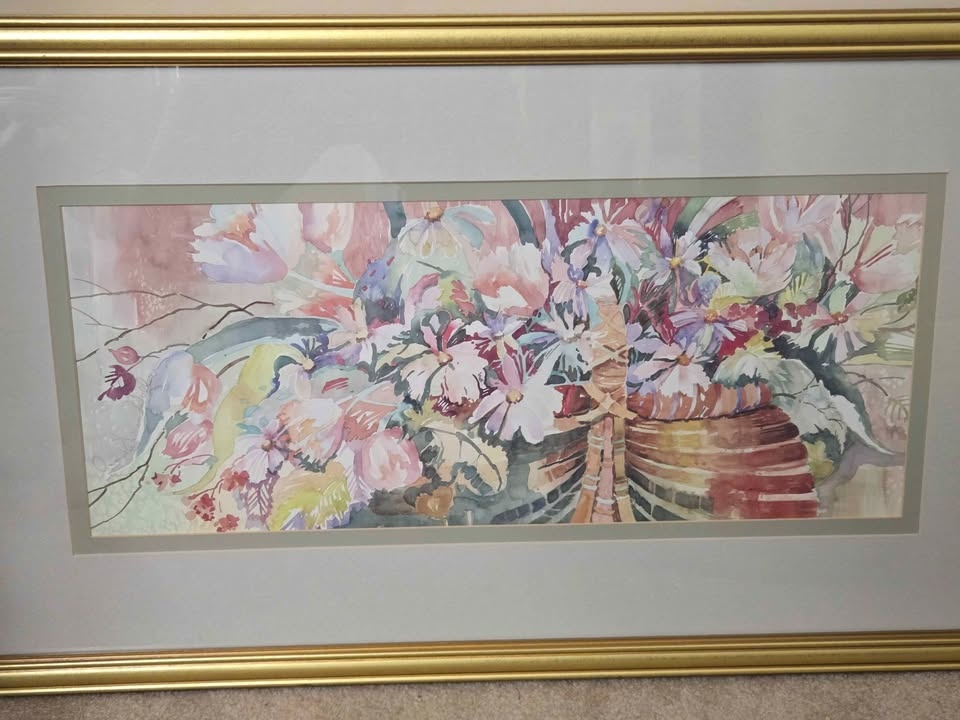 Framed floral art piece - photo 4