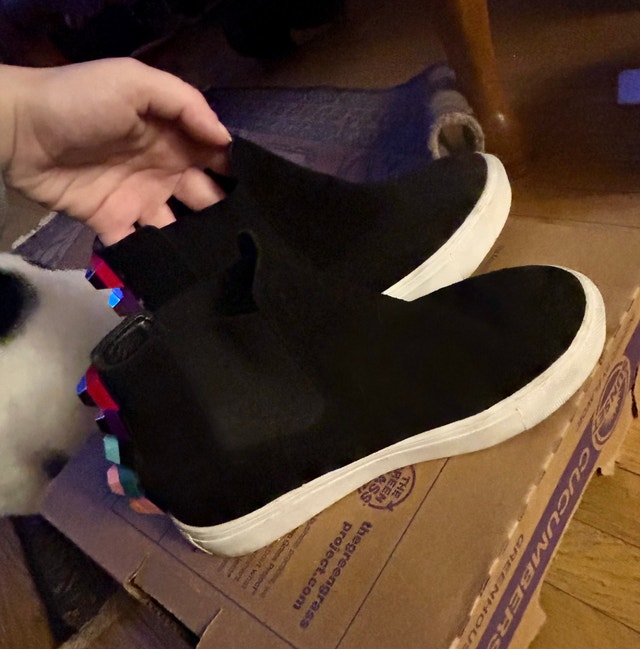 FENDI BLACK SUEDE PLEXI STUD SLIP ONS - photo 4