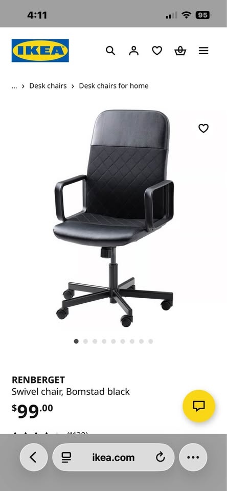IKEA RENBERGET Office Chair – Adjustable Swivel Desk Chair - photo 4
