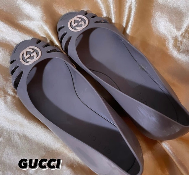 GUCCI MAROLA D’ORSAY JELLY WEDGE FLATS