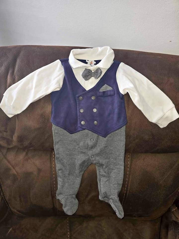 Baby boy 6M formal onesie