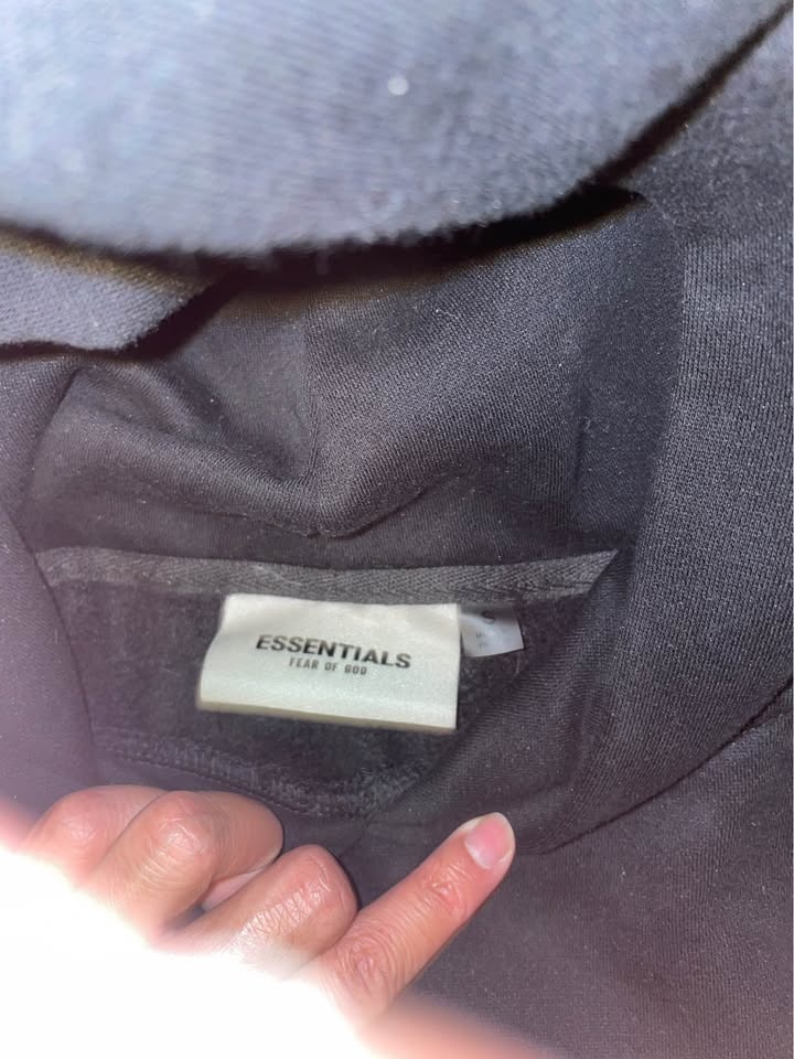 Fear of God Essentials Black Reflective Hoodie Small - photo 5