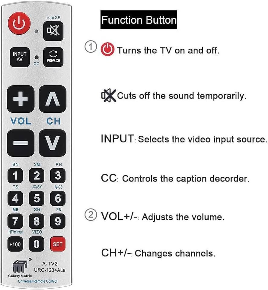 Big Button Universal Remote for Seniors - photo 4