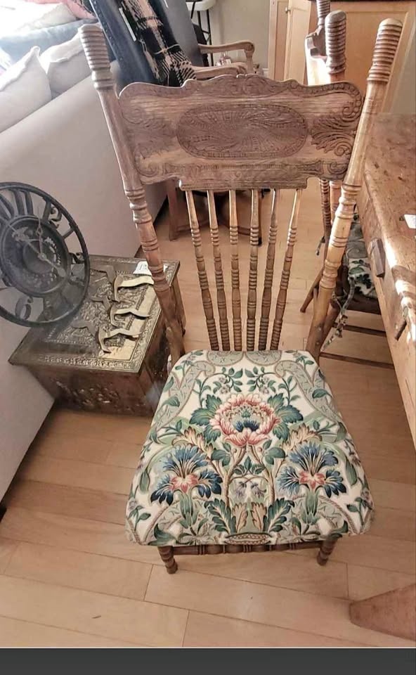 Antique Press Back Chairs - Set of 5