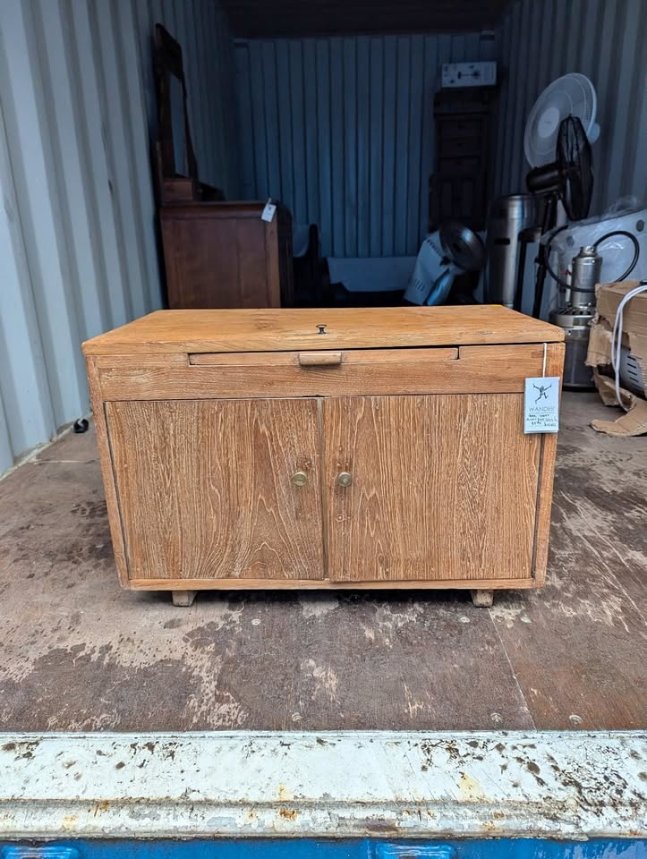 Antique Teak Wood Wash Basin Chest