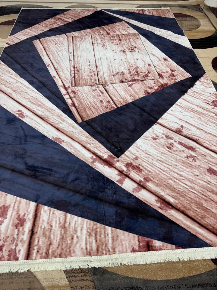 Machine washable blue carpet size 7x10 feet - photo 4