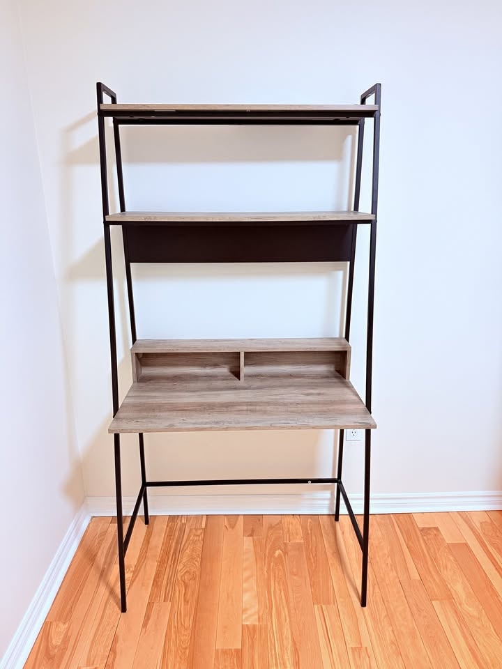 Modern Ladder Desk with Shelves - Space Saving Design