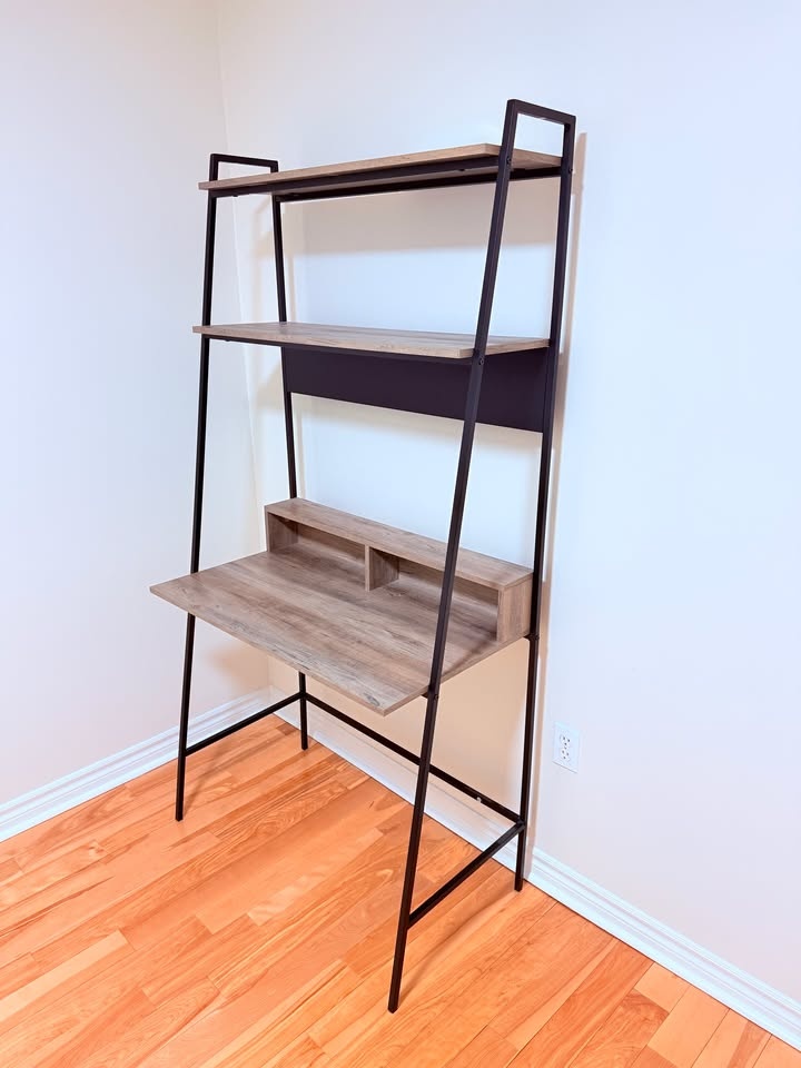 Modern Ladder Desk with Shelves - Space Saving Design - photo 2
