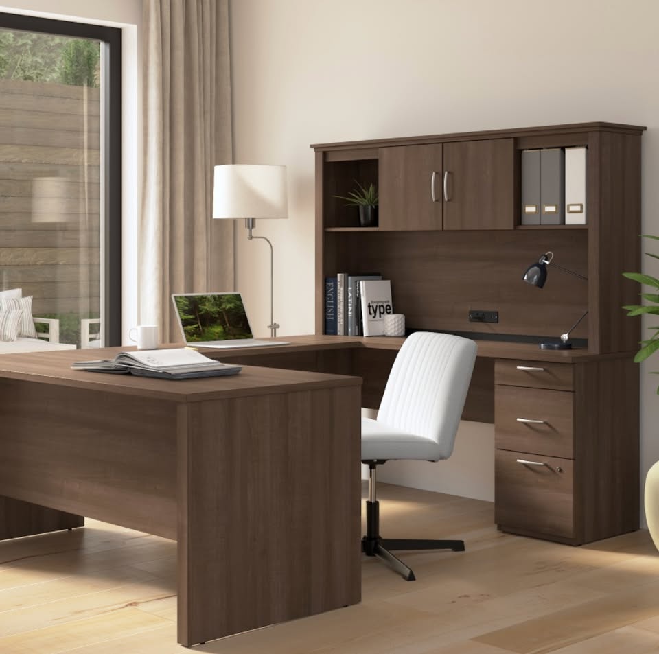 Large Executive Desk with Hutch & Drawers - Like New - photo 3