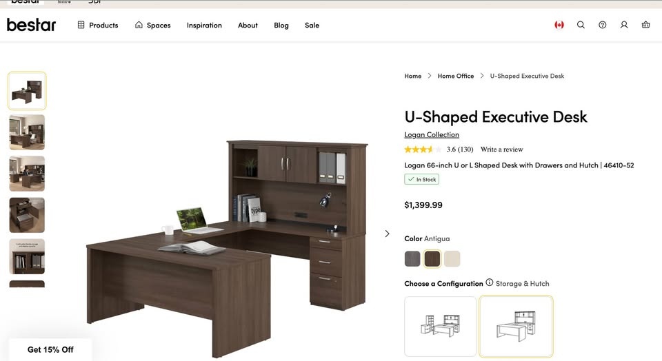 Large Executive Desk with Hutch & Drawers - Like New - photo 4