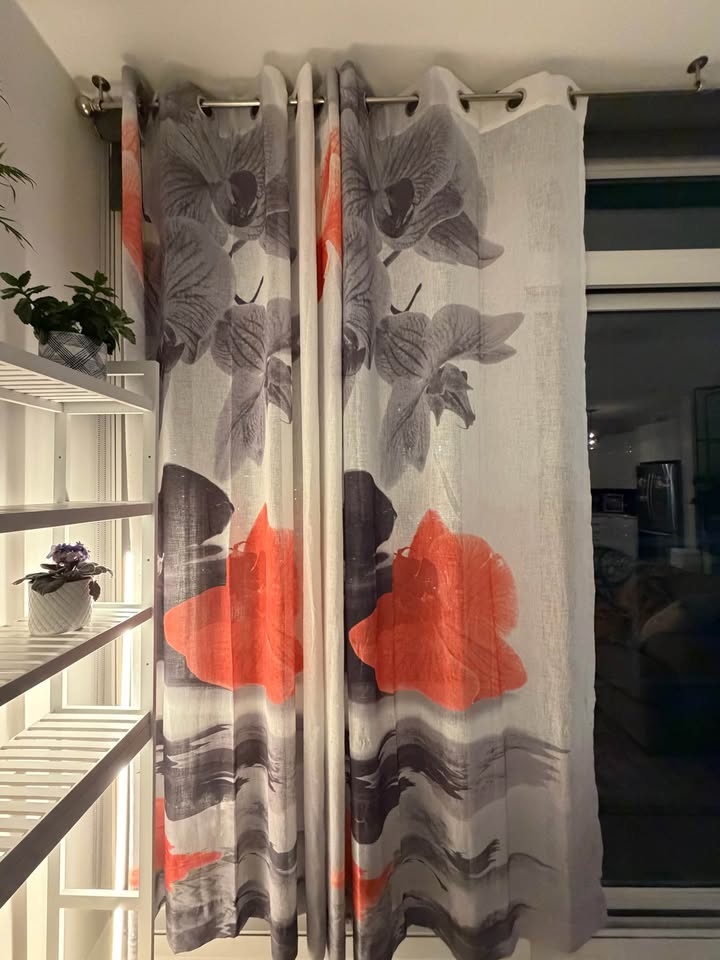 Sheer Floral 96” Curtains - 4 Panels - photo 2