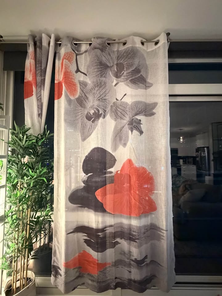Sheer Floral 96” Curtains - 4 Panels - photo 3