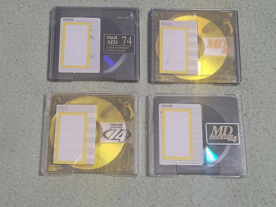 4 Pcs. Used Maxell Fuji Mini Discs 74min.