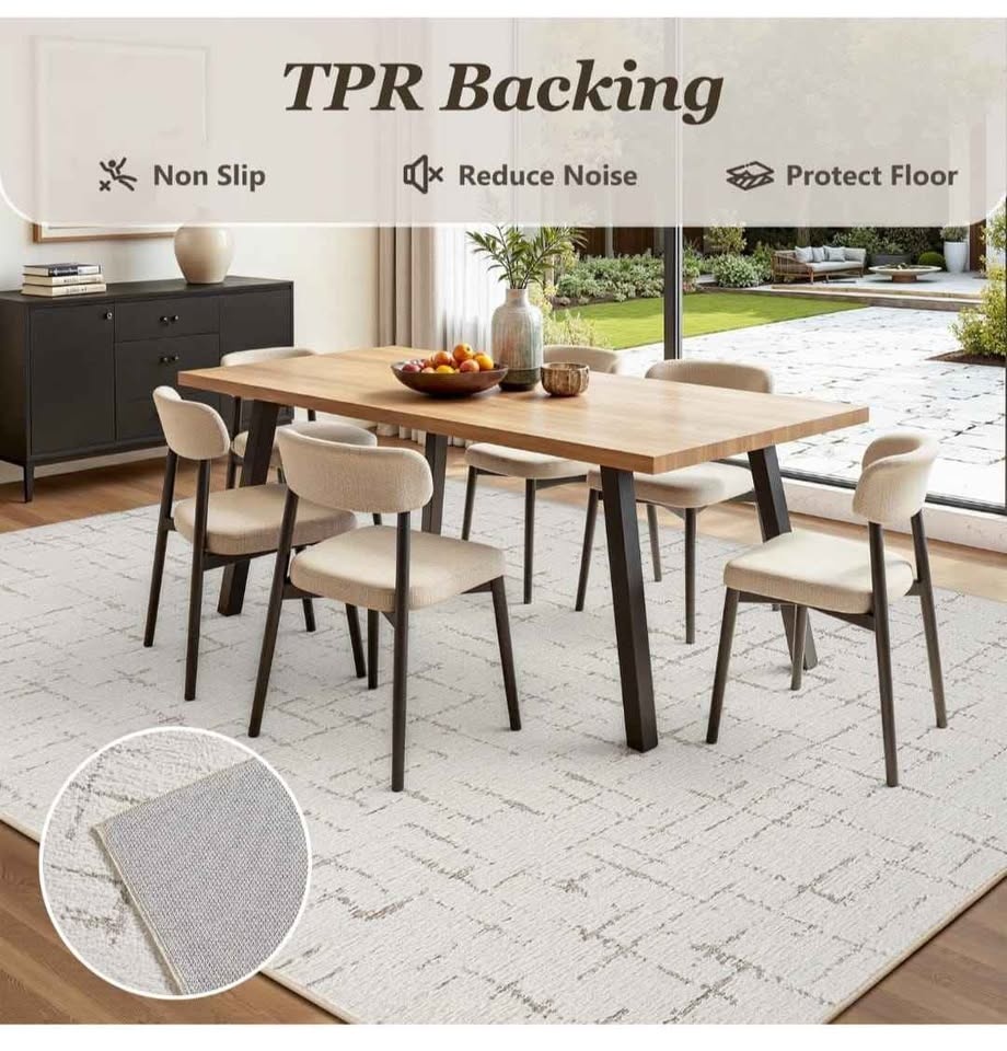 8x10 Beige Area Rug - Brand New Tufted Jacquard - Non-Slip - photo 2