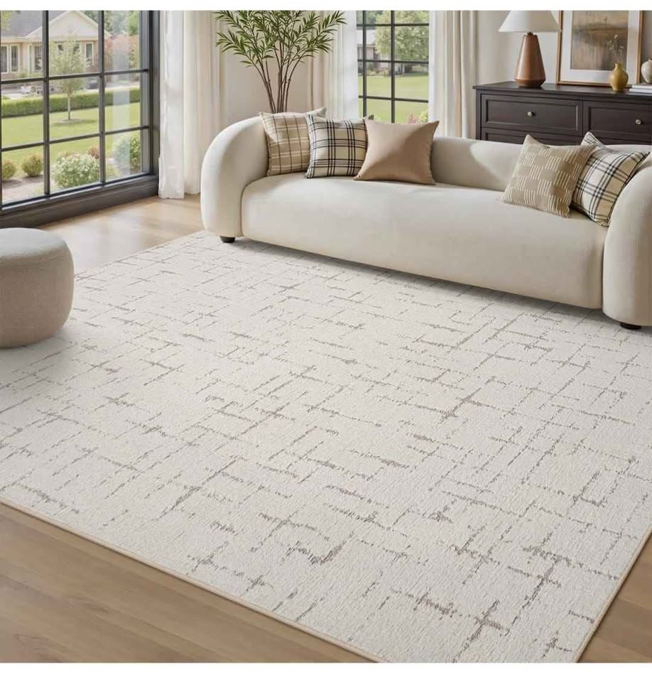 8x10 Beige Area Rug - Brand New Tufted Jacquard - Non-Slip - photo 4