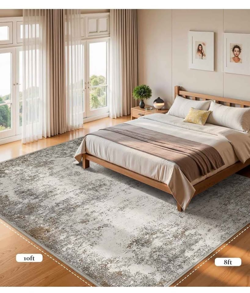 8x10 Washable Rug - NEW Brown/Grey Modern Abstract (Anti-Skid) - photo 2
