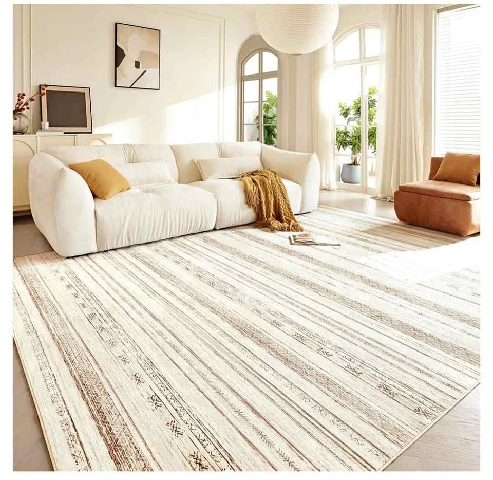9x12 Brown/Beige Washable Boho Rug - Brand New