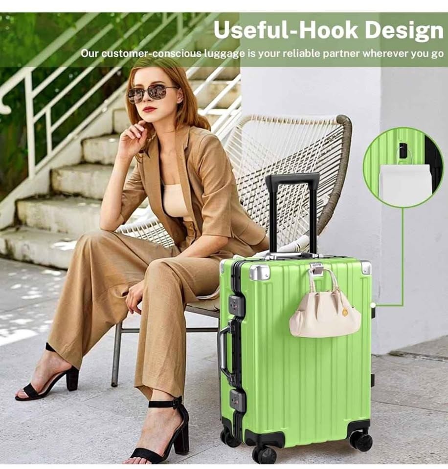 Zipperless Checked Luggage with TSA Lock Spinner Wheels