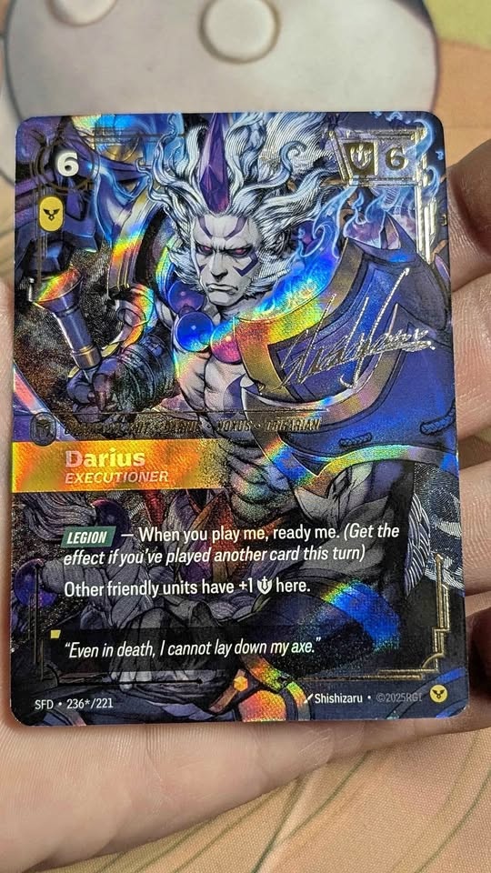 Riftbound Spiritforged - Darius overnumbered Signature 236*/221