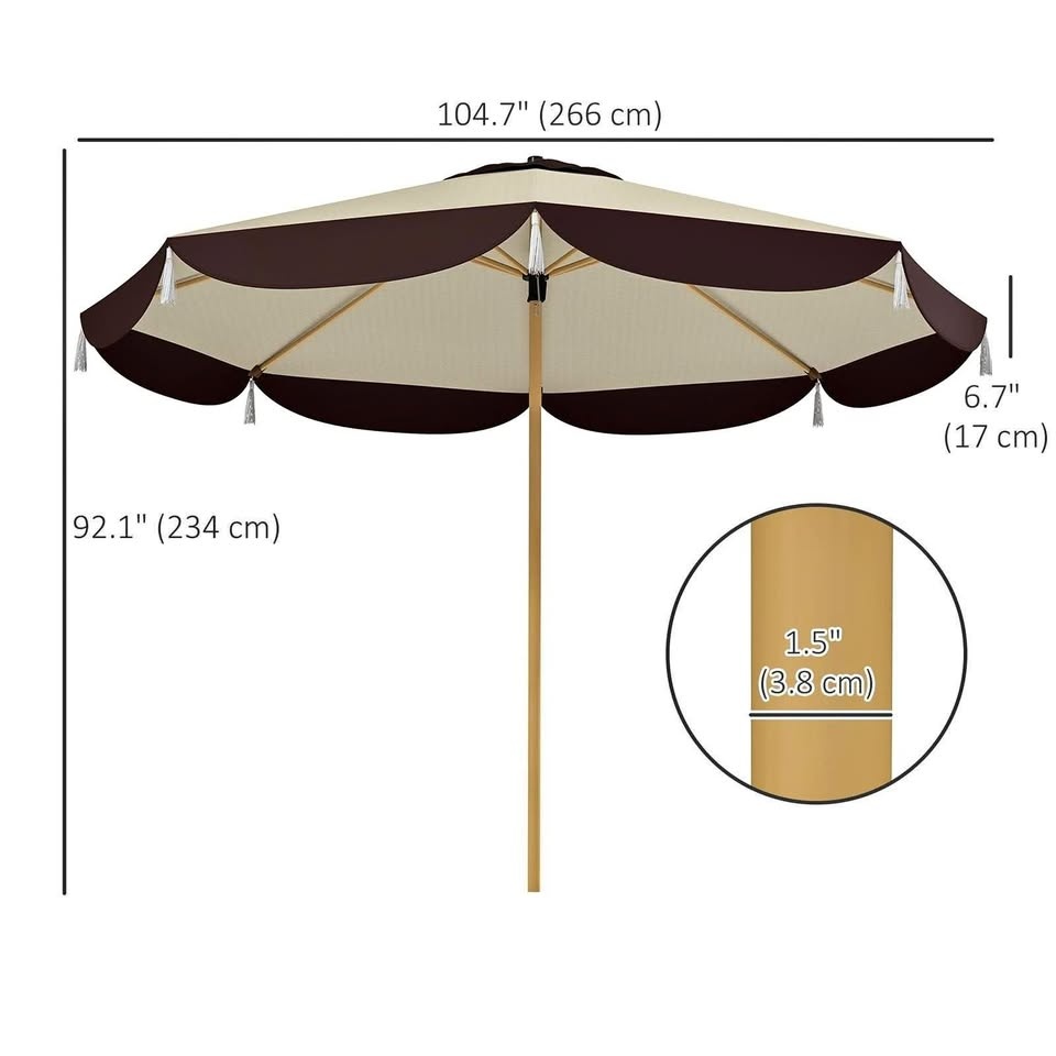 9FT Patio Umbrella Parasol - Beige
