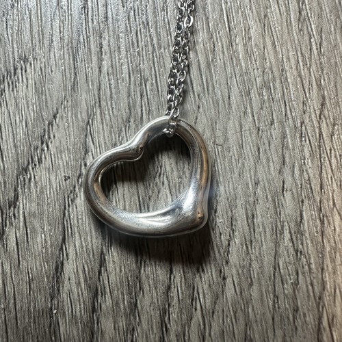 TIFFANY & CO 925 Sterling Silver Elsa Peretti Open Heart Necklac - photo 2