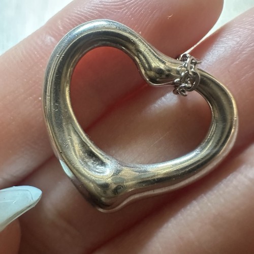 TIFFANY & CO 925 Sterling Silver Elsa Peretti Open Heart Necklac - photo 5