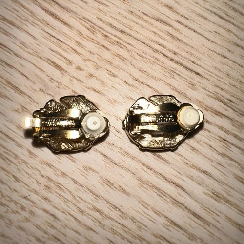 GIVENCHY Vintage 1990s Gold Plated G-Shaped Rhinestone Clip Earr - photo 3