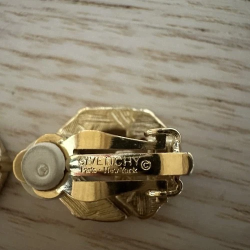 GIVENCHY Vintage 1990s Gold Plated G-Shaped Rhinestone Clip Earr - photo 5