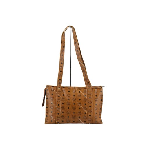 Vintage Authentic MCM Large Cognac Visetos Tote Shoulder Bag - photo 3