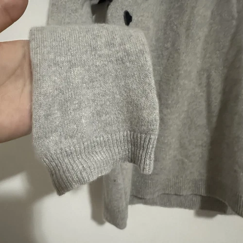 SAKS FIFTH AVENUE 100% CASHMERE Leopard Sweater Gray Womens XS - photo 4